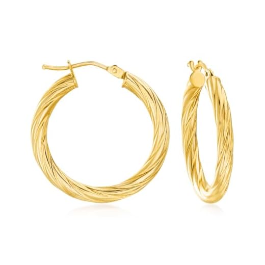 Ross-Simons Italian 18kt Yellow Gold Twisted Hoop Earrings