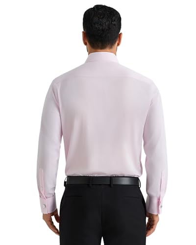 Image of Alimens & Gentle French Cuff Regular Fit Dress Shirts (Cufflink Included) | Office Work,Business Casual,Wedding,Formal Event,Interview,cufflink,Soft,Breathable,Polyester Cotton