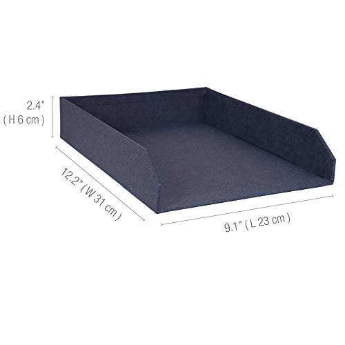 Bac à courrier Bigso bleu marine, range-documents de bureau A4 - 4