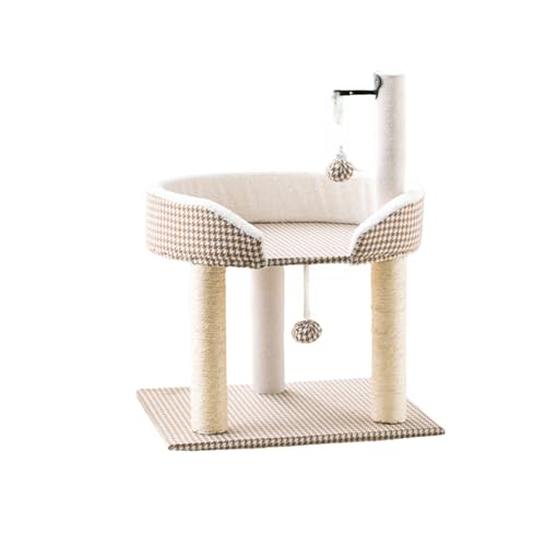 Tyoksi猫用クライミングフレーム キャットタワー 猫の巣 猫の木 爪とぎ ハンモック 猫の爪とぎボード サイザル柱 ペット用遊び用クライミングフレーム おしゃれでシンプル かわいい (ブラウン,1層)