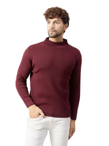 Image of Kvetoo Men High Neck Full Sleeve Winter Woolen Sweater