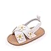 Yibubu Baby Girl Sandals Soft Sole First Walker Shoes Non Slip Toddler Summer Sandals Adjustable Strap Infant Walking Shoes Ruffle Bow Baby Dress Sandals for 0-18 Months (4214WT, Infant, Women, 6 Months, Age, US Footwear Size System, Medium)