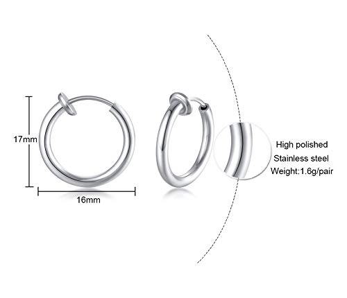 VNOX Unisex Vinatge Stainless Clip On Earrings Non Piercing Feather Charm Dangle Hinged Stud Earrings for Men Women Teen2