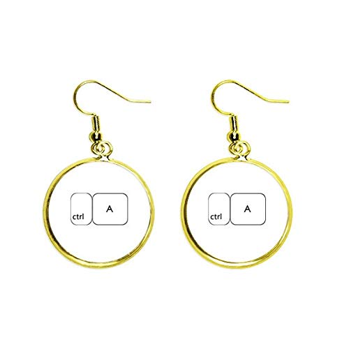 Pendientes Ctrl de teclado drop dorados ideales para looks de oficina y eventos