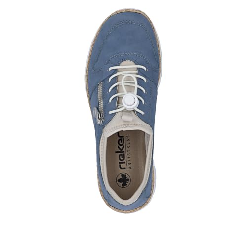 Rieker Damen Slip-On Sneaker N42G0, Frauen Halbschuhe,Turnschuhe,Laufschuhe,straßenschuhe,Strassenschuhe,Sportschuhe,blau (14),38 EU / 5 UK