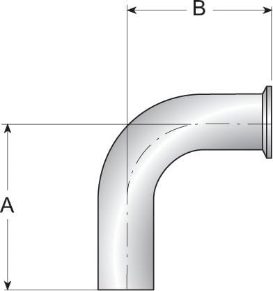1" 90 Degree Weld x Clamp Elbow, 316L SS - 20Ra MPID/32Ra MPOD, SFF1 (PL)