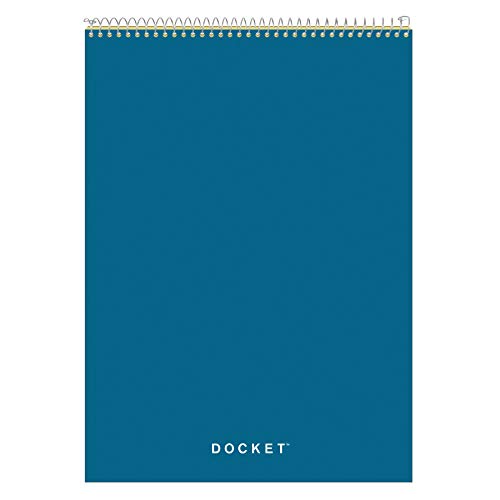 TOPS 63621 Docket Wirebound Ruled Pad w/Cover, 8 1/2 x 11 3/4, Canary, 70 Sheets