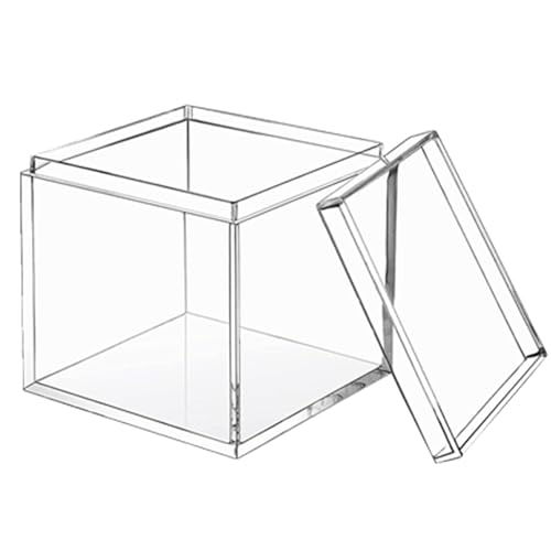 KissYou Acrylic Box,1 Pack - 2.95 x 2.95 x 2.95 Inch Lucite Boxes for Easter Decoration Gifts Weddings, Party Favors, Treats, Candies & Accessories, Plastic Storage Boxes