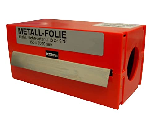 Kalibrierte Umreifungsrolle 2,5 m x 150 mm aus Edelstahl, ideal für Verpackung und Befestigung schwerer Lasten.