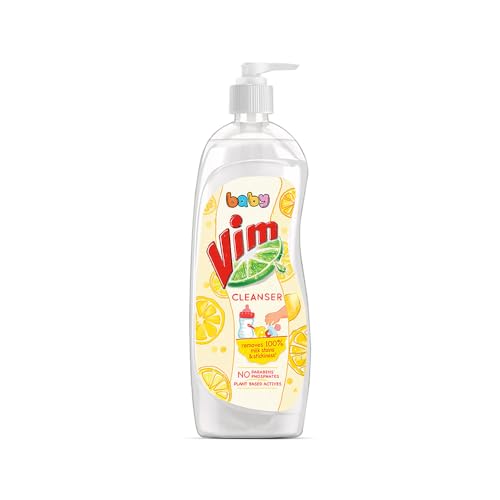 Image of Vim Baby Dishwash Liquid, Removes 100 Milk Stains and Odours, Plant-Based actives, Paraben and Phosphate free, Safe for Child-Utensils, 500ml