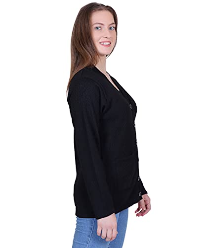 Image of Women Woolen v-Neck Cardigan Pullover Sweater for Winter wear with Front Pockets Plus Sizes Also Available