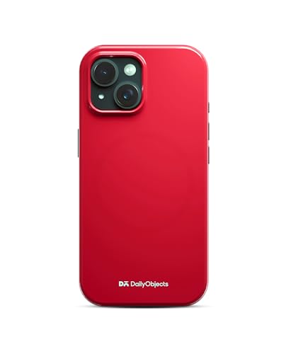 Image of DailyObjects Polycarbonate Enamel Bumper Magsafe Case for iPhone 14 Compatible with Mag-Safe Wireless Charging | Red Hybrid Magnetic Back Cover