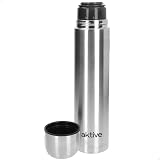 AKTIVE Botella Térmica Acero Inoxidable, 750 ml, Acabado Metálico, Sistema...
