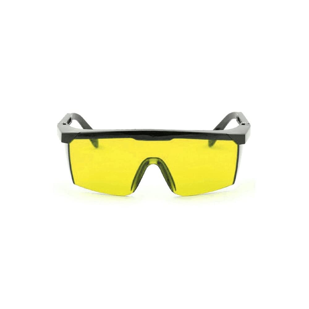 Gafas de seguridad láser envolventes de 190 nm-540 nm de longitud de onda, lentes de seguridad láser OD + 5 gafas protectoras de trabajo para protección ocular, color amarillo