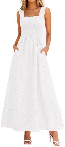 12 Hot Summer Date Night Outfits That Stay Casual and Comfortable KIRUNDO Summer Lace Dress Vacation Outfits for Women 2026 Wedding...