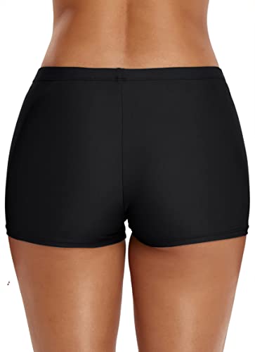Swim Shorts for Women Stretchy Board Shorts Solid Tankini Bottoms Sport Swimsuit Bottoms3
