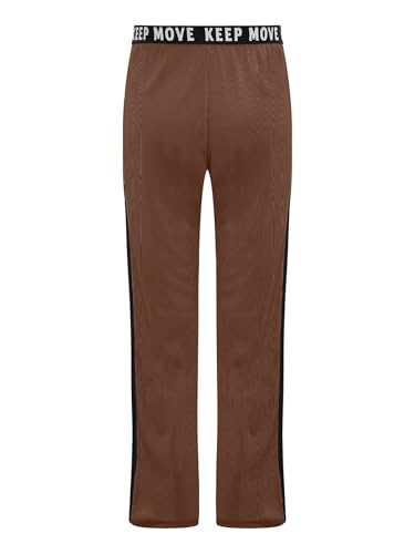 Kids Girls Color Block Ribbed Flared Pants Running Workout Sweatpants Athletic Dance Trousers4