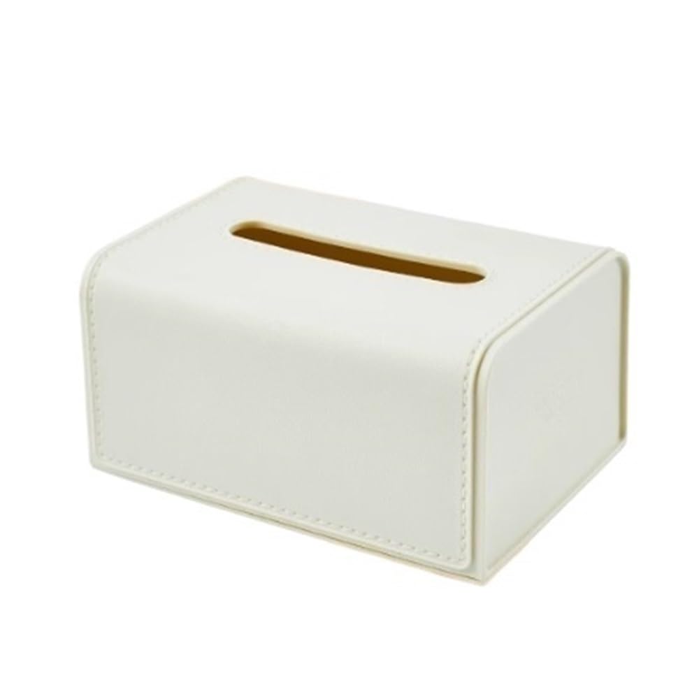 Tissue Holder Tissue Box, Living Room Napkin, Household Coffee Table, Multifunctional Storage Facial Box Decor(White)
