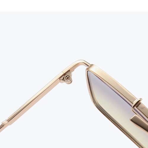 Lunettes de soleil carrées monture métal dégradé rétro finition premium