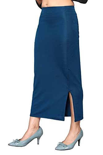 Image of Yashika Women Yashika Women's Full Elastic Lycra Blend Saree Shapewear Petticoat(New-Shape Sky Blue-XL)