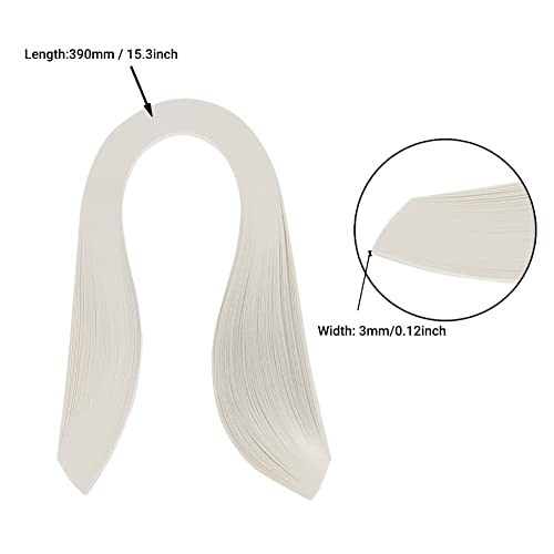 600 Stripes Diy Quilling Paper 3Mm Width Pure Color Origami Paper Hand Craft Decoration(Ivory White) #TOP1