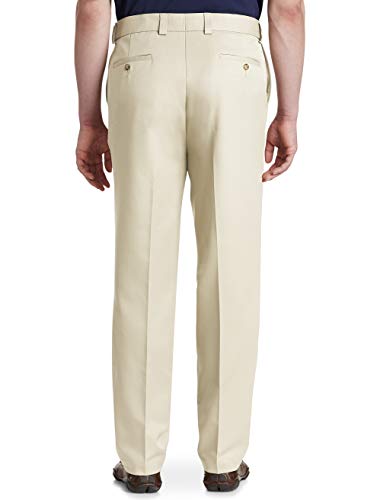 Oak Hill by DXL Men's Big and Tall Microfiber Waist-Relaxer Pants New Khaki 40 x 362