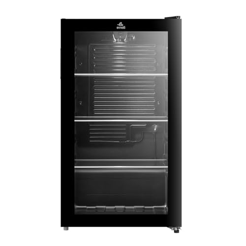 evvoli Beverage Cooler 99 Liters See-through Glass Door Adjustable Leg Defrost Type EVBCM-99B