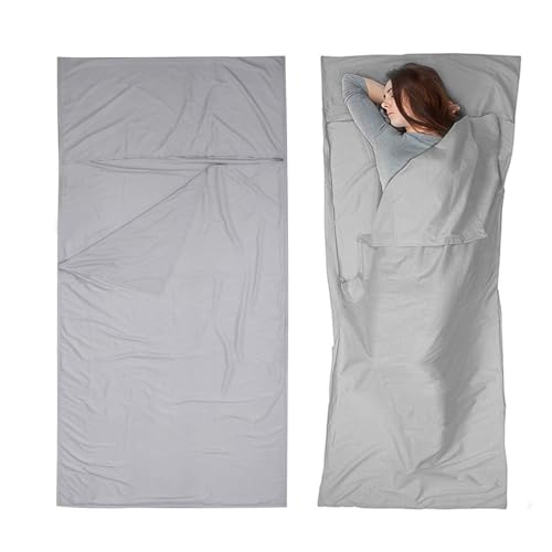 Drap de Sac de Couchage 75×210CM,Sac de Couchage Ultra Léger,Sac à Viande,Drap de Voyage Léger Confortable pour Camping Randonnée Hôtel Train Auberges