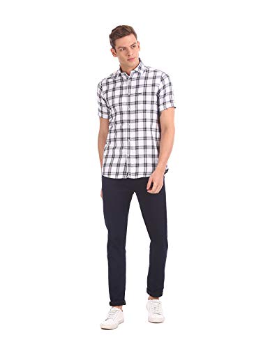 Image of Arrow Men's Checkered Regular Sports White Checked Shirt (8905201183946 Off 44)