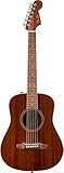 Mini guitarra acústica Fender California Standard Redondo™ con funda, tapa de sapeli, sapeli natural