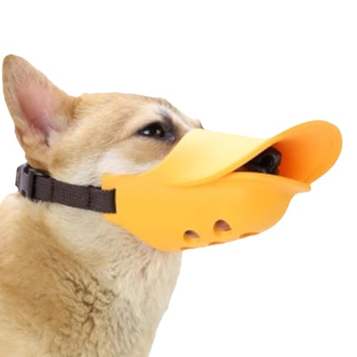 Bite Proof Muzzle for Dogs, Duck Bill Muzzle for Dogs, Soft Silicone Duck Bill Shape Mouth Cover Adjustable, Anti Bite Dog Muzzle for Medium Large Dogs