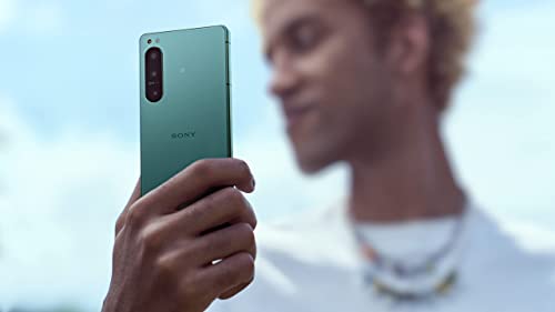 Sony Xperia 5 IV - Smartphone Android, Téléphone Portable Ecran 6.1 Pouces 21:9 Wide HDR OLED - Taux de rafraichissement de 120Hz - Triple Objectif (avec Un revêtement ZEISS T*) - 8Go RAM (Vert)