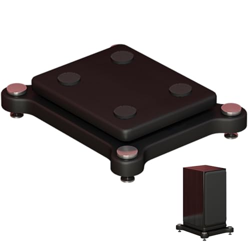 Supporto di isolamento per subwoofer a 2 livelli con chiodo fisso in rame base stabilizzatrice per altoparlanti in legno piattaforma di audio per studio casa ufficio1Pcs22x28cm