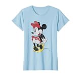 ディズニー ミニーマウス 水玉模様 レッドドレス クラシック ミニーポーズ Tシャツ