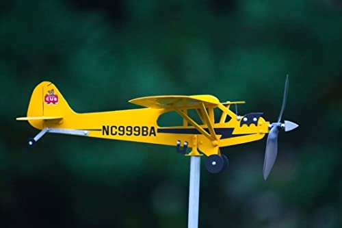 Thyggzjbs-Piper-J3-Cub-Airplane-Weathervane3D-Unique-and-Magical-Metal-Windmill-Outdoor-Wind-Sculpture-Kinetic-Sculpture-for-YardGardenDecor-DecorationGifts-for-Flight-Lovers Thyggzjbs Piper J3 Cub Airplane Weathervane3D Unique and Magical Metal Windmill Outdoor Wind Sculpture Kinetic Sculpture for YardGardenDecor DecorationGifts for Flight Lovers