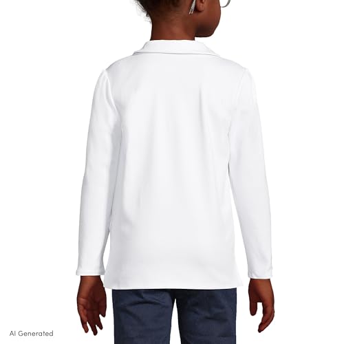 Image of Lands' End Girls Long Sleeve Peter Pan Collar Polo Shirt