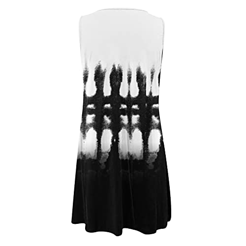 Vestido de verão feminino casual sexy sem mangas com estampa floral solto para praia, vestido midi p