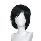 Black Wig Short Hair Anime Cosplay Men Black Short Wig Black Anime Wig Black Hair, Black Cosplay Wig Halloween Wigs For Men Short Wigs For Halloween Cosplay Movie Anime Costume Christmas Party