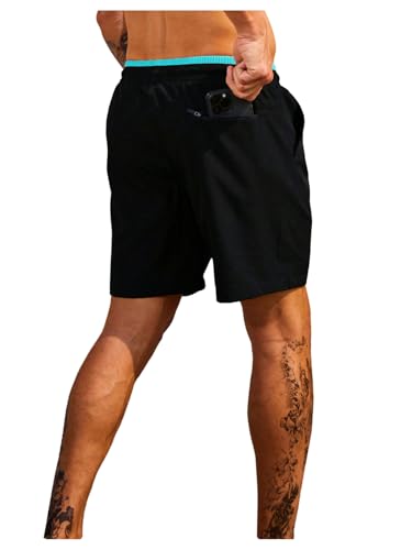 SweatyRocks Men's Swim Trunks with Compression Liner 5 inch Beach Quick Dry Swim Shorts3