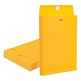 Expandable Large Manilla Envelopes 10x13 with Clasp and Gummed Seal 25 Pack, Goefun 180 GSM Heavyweight Big...