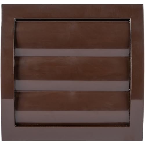 Vent Systems Tapa de ventilación marrón de 10 cm / 100 mm para secadora y tubería de ventilación del baño. Rejilla exterior blanca. Mantenga alejados a los insectos, pájaros y roedores
