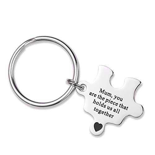 LParkin Mama You Are the Piece That Hold Us All Together Mother's Day Gift Mama Sleutelhanger Mama Sleutelhanger Puzzel Stuk, Wit, M