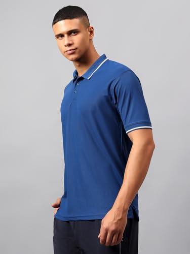 Image of Vector X Adults Mens Sports Wear Polyester Half Sleeves All Day Wear tee Shirt Polo T Shirt Detailing with Contrast Color Tipping on Sleeves & Collar for Casual Wear Regular Fit Tshirts