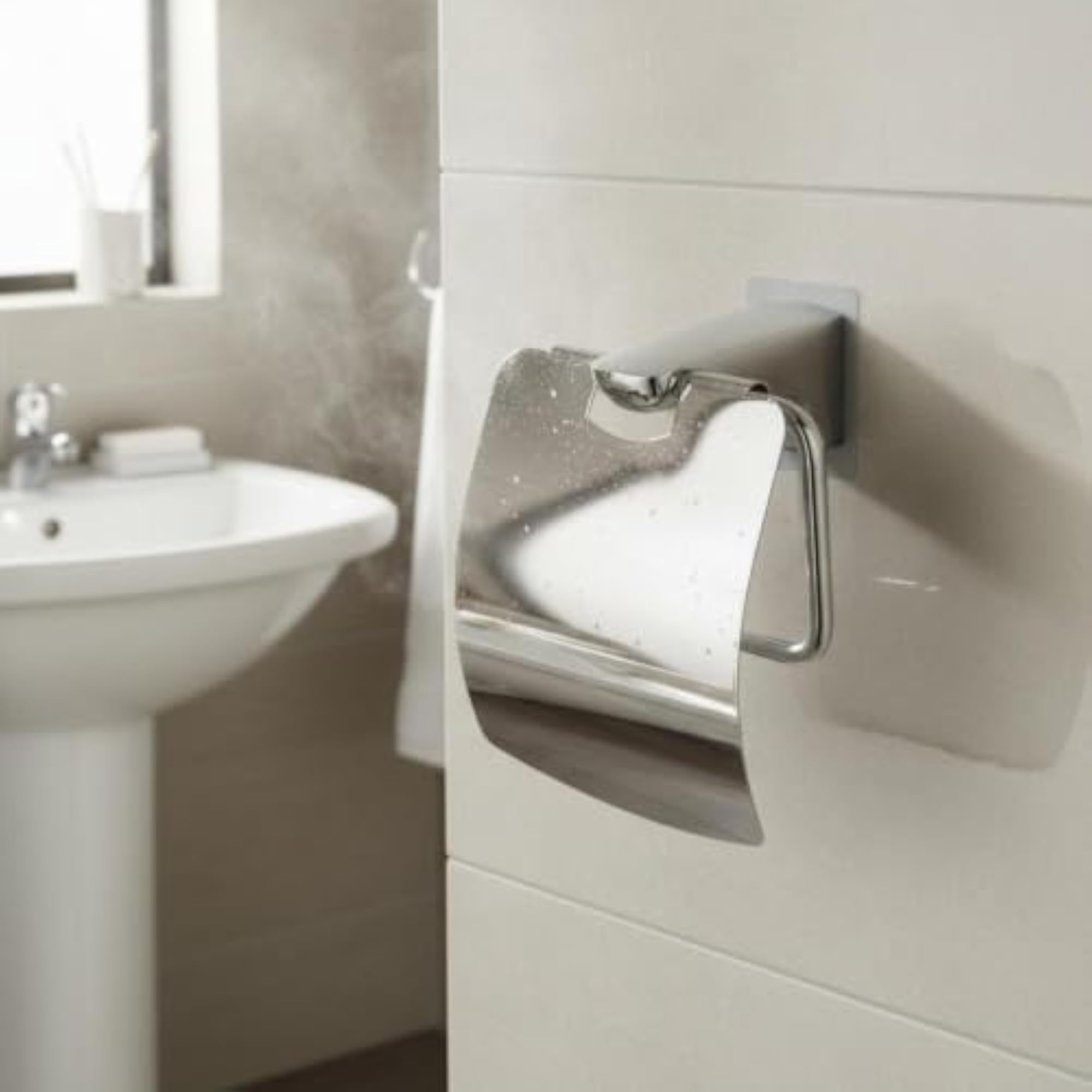 Wall-Mounted Accessory Set, No-Tool Installation for Washroom
