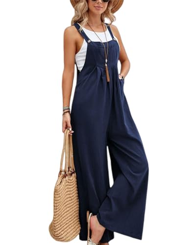 FULOOE Salopette da donna pantaloni da lavoro Baggy Casual Pantaloni Donna Tuta Larghi con Tasche