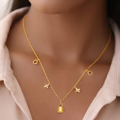 Image of Rubans Demi Fine Stainless Steel Necklace Chain Link Gift for Women & Girls