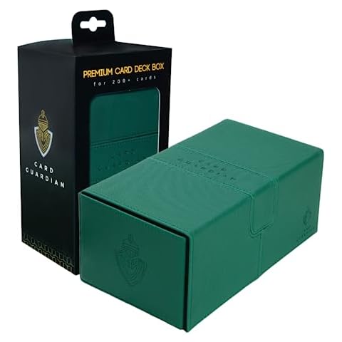 Card Guardian - Premium Double Deck Box (Green) for 200+ cards Trading Card Games TCG Perfect for Magic the gathering (MTG), Commander Deck, Yugioh Deck Box, Sports Card Storage Boxes Cover