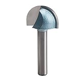 Core Box Router Bit, EnPoint Round Nose Bit 1/4In Shank Carbide-Tipped 2 Flutes Radius Core Box Router Bit 7/8