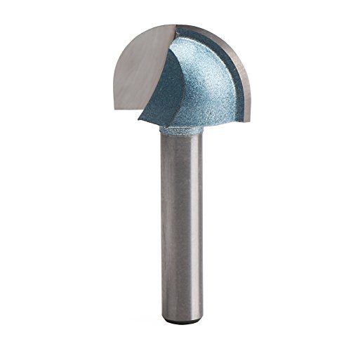Core Box Router Bit, EnPoint Round Nose Bit 1/4In Shank Carbide-Tipped 2 Flutes Radius Core Box Router Bit 7/8
