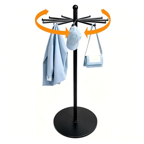 TianMoonchen 23-Inch Metal Rotating Purse & Scarf Display Rack,Black
